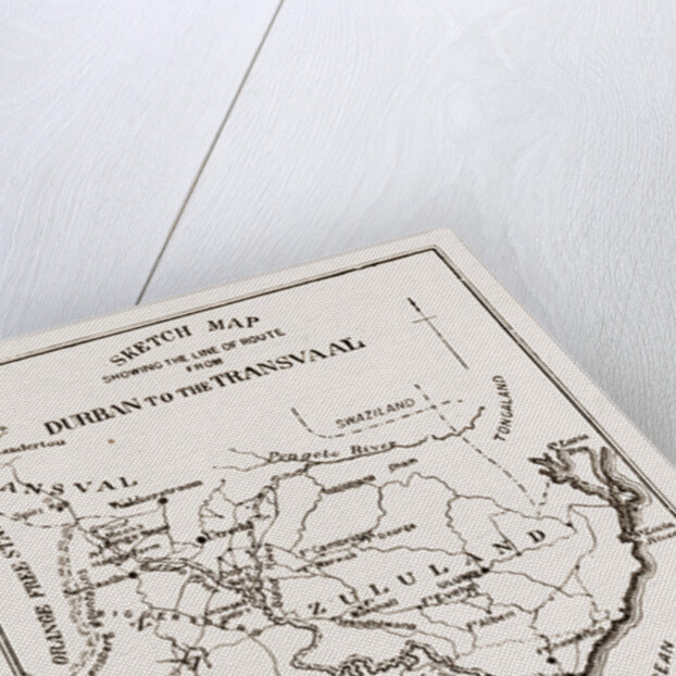 Sketch Map Showing The Road From Durban To The Transvaal, South Africa by Anonymous