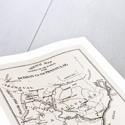 Sketch Map Showing The Road From Durban To The Transvaal, South Africa by Anonymous