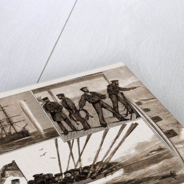 With The Mediterranean Fleet, H.M.S. Monarch At Gun Cotton And Torpedo Practice by Anonymous