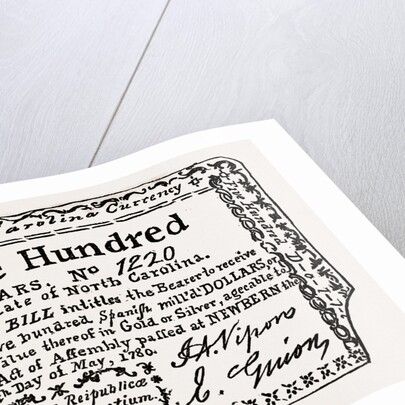 Fac-simile of North Carolina Shin-plaster, 1780 by Anonymous