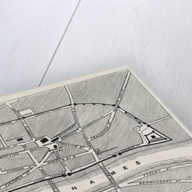 Part of Modern London, Map, Showing the Ancient Wall by Anonymous