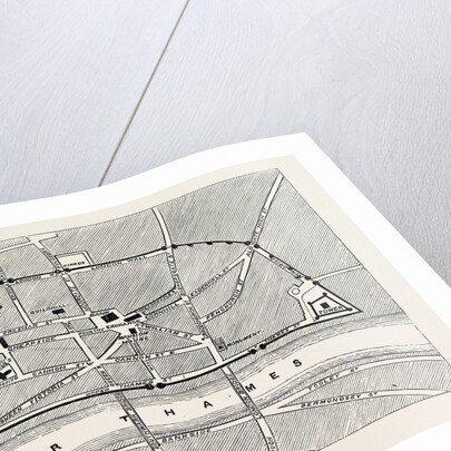 Part of Modern London, Map, Showing the Ancient Wall by Anonymous