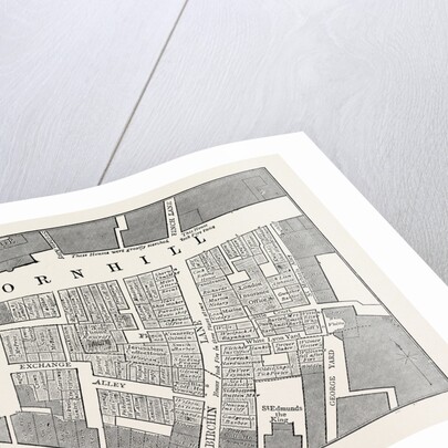 Map Showing the Extent of the Great Fire in Cornhill in 1748 by Anonymous