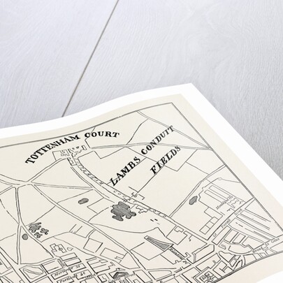 Map of Rathbone Place And Neighbourhood, 1746 by Anonymous