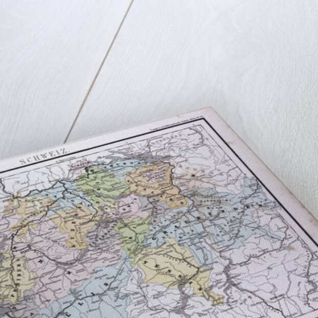 Switzerland, antique map 1869 by Th. von Liechtenstern and Henry Lange