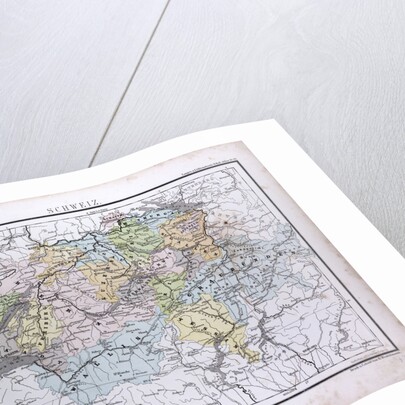 Switzerland, antique map 1869 by Th. von Liechtenstern and Henry Lange