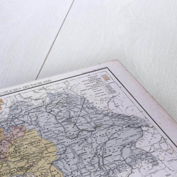 South West Germany, Sudwestliches Deutschland, antique map 1869 by Th. von Liechtenstern and Henry Lange