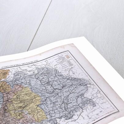 South West Germany, Sudwestliches Deutschland, antique map 1869 by Th. von Liechtenstern and Henry Lange