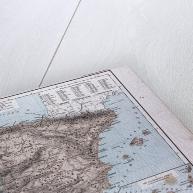 Spain and Portugal Map, antique map 1869 by Th. von Liechtenstern and Henry Lange