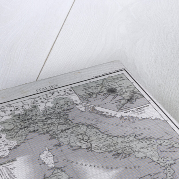 Italy, antique map 1869 by Th. von Liechtenstern and Henry Lange