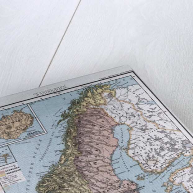 Scandinavia, Northern Europe, antique map 1869 by Th. von Liechtenstern and Henry Lange