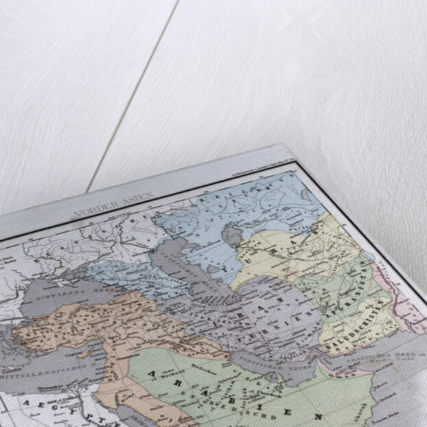 Western Asia or West Asia, antique map 1869 by Th. von Liechtenstern and Henry Lange