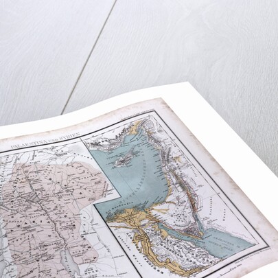 Israel, Syria, Palestina, antique map 1869 by Th. von Liechtenstern and Henry Lange