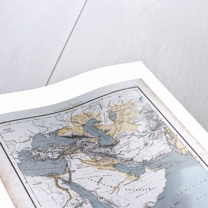 Western Asia or West Asia, antique map 1869 by Th. von Liechtenstern and Henry Lange