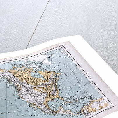 North America Map, antique map 1869 by Th. von Liechtenstern and Henry Lange