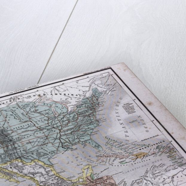 North American and Central America, antique map 1869 by Th. von Liechtenstern and Henry Lange