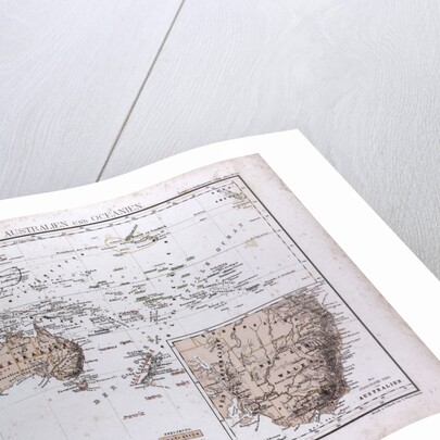 Australia and Oceania Map, antique map 1869 by Th. von Liechtenstern and Henry Lange