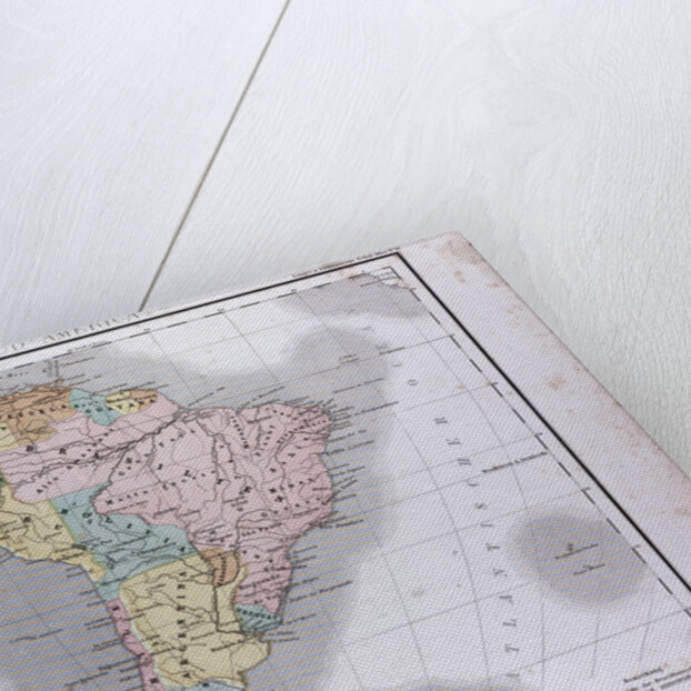 South America Map, antique map 1869 by Th. von Liechtenstern and Henry Lange