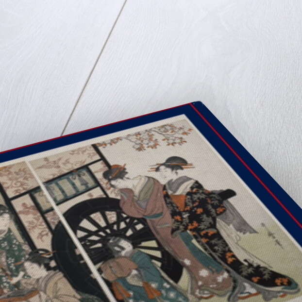 Mitate gosho-guruma, Parody of an imperial carriage scene by Utamaro Kitagawa