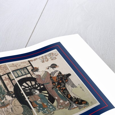 Mitate gosho-guruma, Parody of an imperial carriage scene by Utamaro Kitagawa