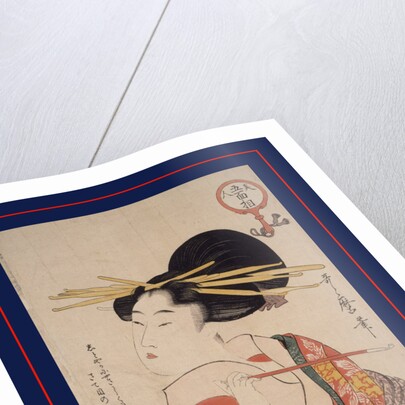 Kiseru o motsu onna, Woman holding a pipe by Utamaro Kitagawa