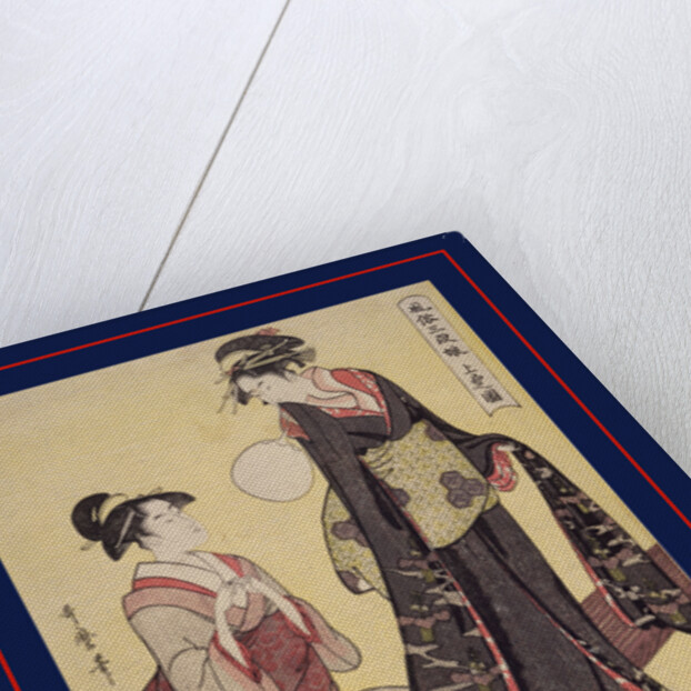 Jôbon no zu, Picture of the upper class. Fûzoku sandan musume, Three ranks of young women according to their fashions by Utamaro Kitagawa