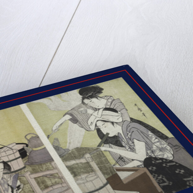 Daidokoro, Kitchen scene by Utamaro Kitagawa