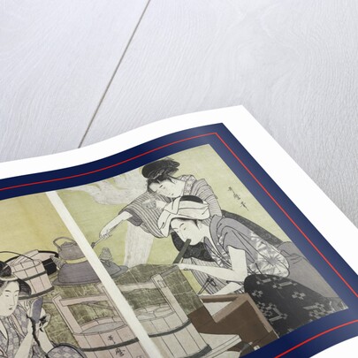 Daidokoro, Kitchen scene by Utamaro Kitagawa