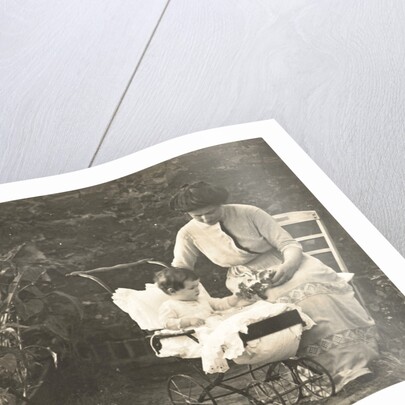 Olga Titzenthaler-Badenberg and Marba Titzenthaler, wife and daughter of the photographer, on the roof of the house Friedrichstrasse, Berlin, Germany by Waldemar Titzenthaler