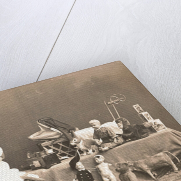 Marba Titzenthaler, daughter of the photographer, in the house Friedrichstrasse Berlin, with toys, Germany by Waldemar Titzenthaler