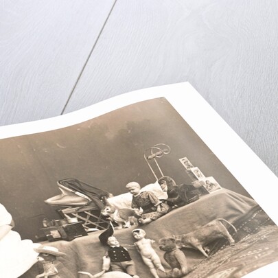 Marba Titzenthaler, daughter of the photographer, in the house Friedrichstrasse Berlin, with toys, Germany by Waldemar Titzenthaler