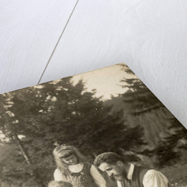 Waldemar Titzenthaler, the photographer, with his children and Marba Eckart in a clearing by Waldemar Titzenthaler