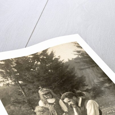 Waldemar Titzenthaler, the photographer, with his children and Marba Eckart in a clearing by Waldemar Titzenthaler
