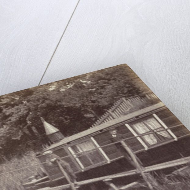 Two boys on a jetty for a houseboat in Amsterdam by Anonymous