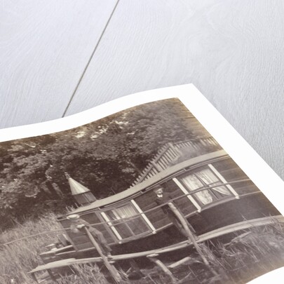 Two boys on a jetty for a houseboat in Amsterdam by Anonymous