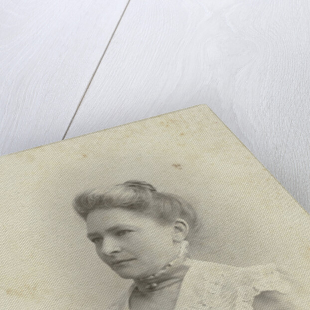 Studio Portrait of a woman in a high-necked dress, trimmed with lace collar by C.J.L. Vermeulen