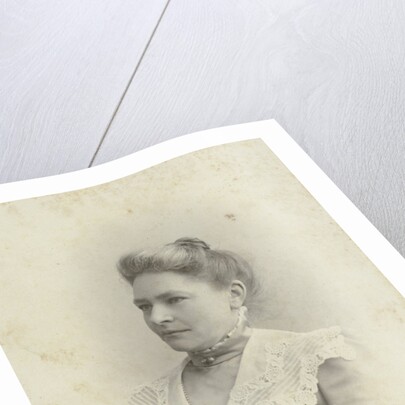 Studio Portrait of a woman in a high-necked dress, trimmed with lace collar by C.J.L. Vermeulen