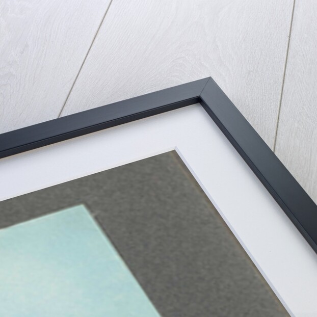 Man in profile, sitting on a rock by the sea, United States, Cyanotype, a photographic printing process that produces a cyan-blue print by Anonymous
