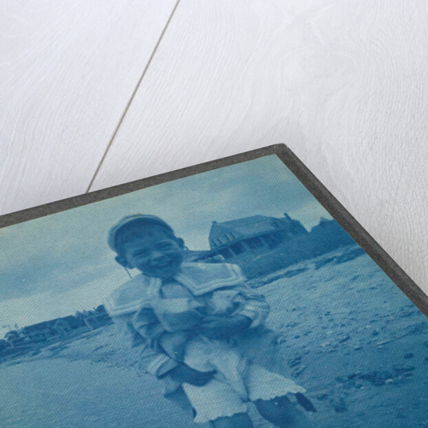 Laughing boy leg bathing on the beach, USA by Anonymous