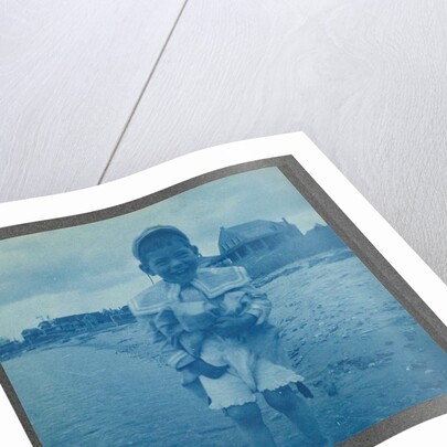 Laughing boy leg bathing on the beach, USA by Anonymous