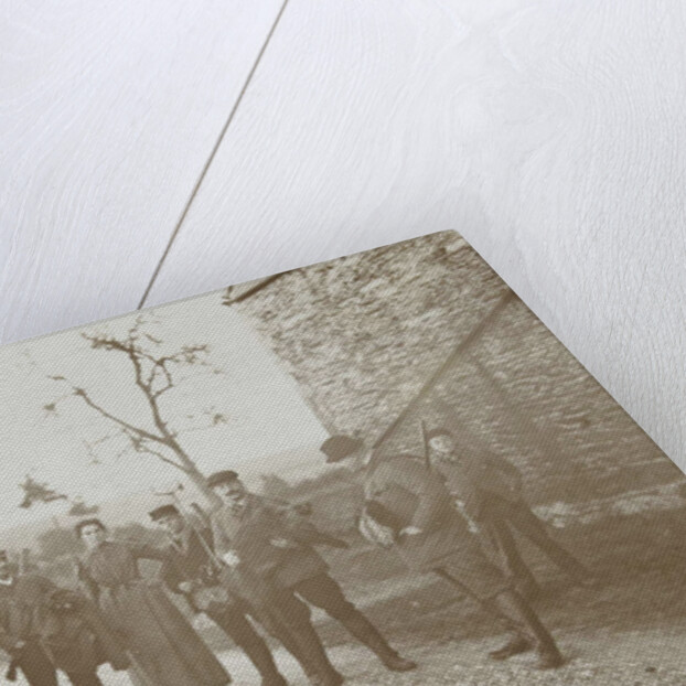 Group portrait of hunters and helpers, including a shot wild boar (third from right Henry Pauw van Wieldrecht) by Henry Pauw van Wieldrecht