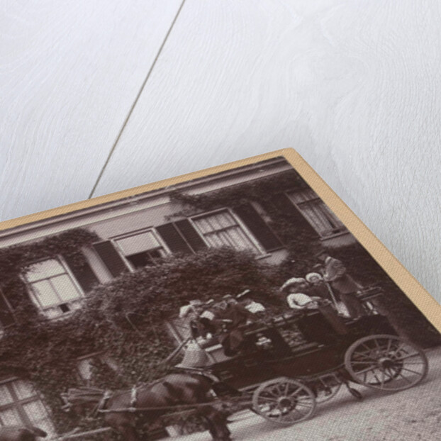 Group of people in a carriage with four horses for country Nimmerdor, Amersfoort by Henry Pauw van Wieldrecht