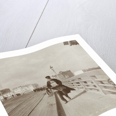 Man walks across a bridge across the Neva in St. Petersburg, Russia by Henry Pauw van Wieldrecht