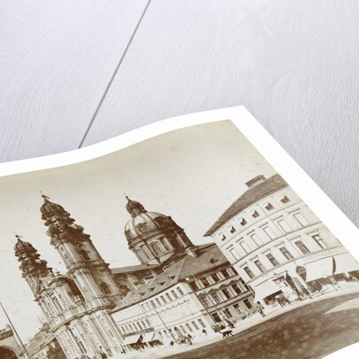 Square with St. Luke church in Munich by Germany