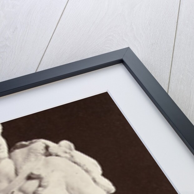 Marble statue of a woman with bare breasts and in her hand a baton by Louis-Emile Durandelle