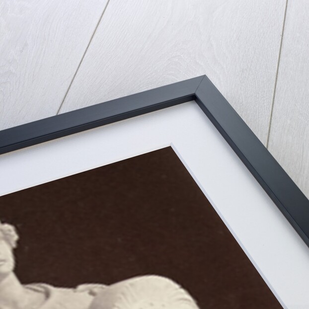 Marble statue of a woman dressed in warrior costume with a helmet in one hand and the other a palm by Louis-Emile Durandelle