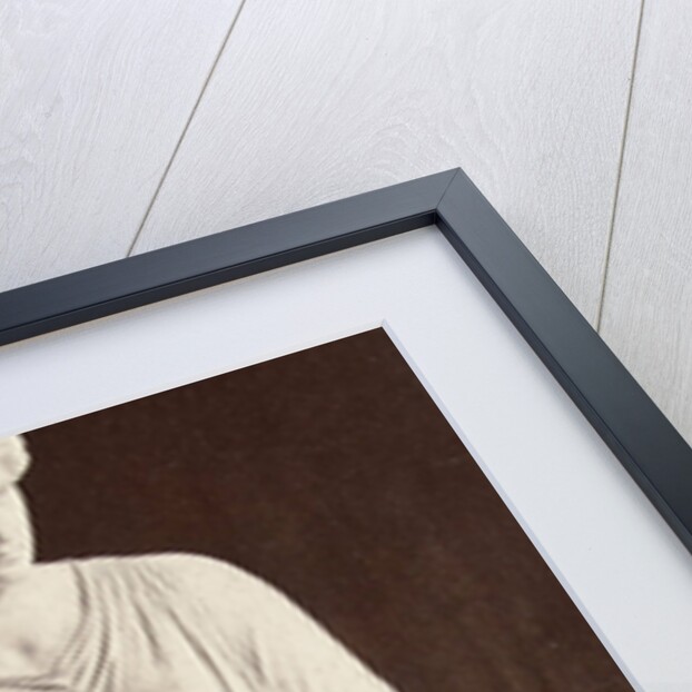 Marble statue of a woman in a high-necked dress with a mirror in her right hand, a snake in his left hand by Louis-Emile Durandelle