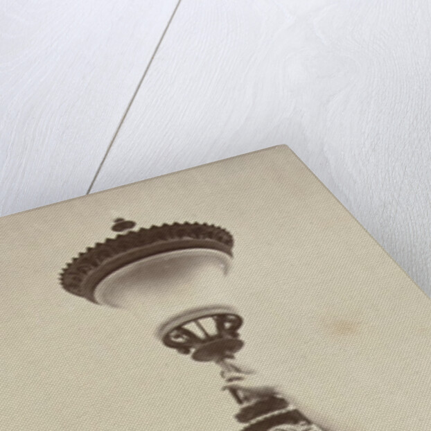 Floor lantern in the shape of a naked lady, she keeps on her head a chalice fixed by Louis-Emile Durandelle