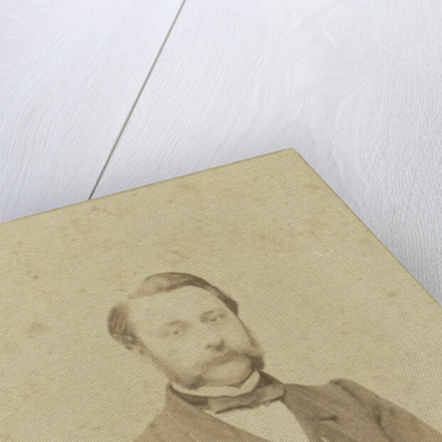 Portrait of a man with mustache by Lambertus Martinus Delboy