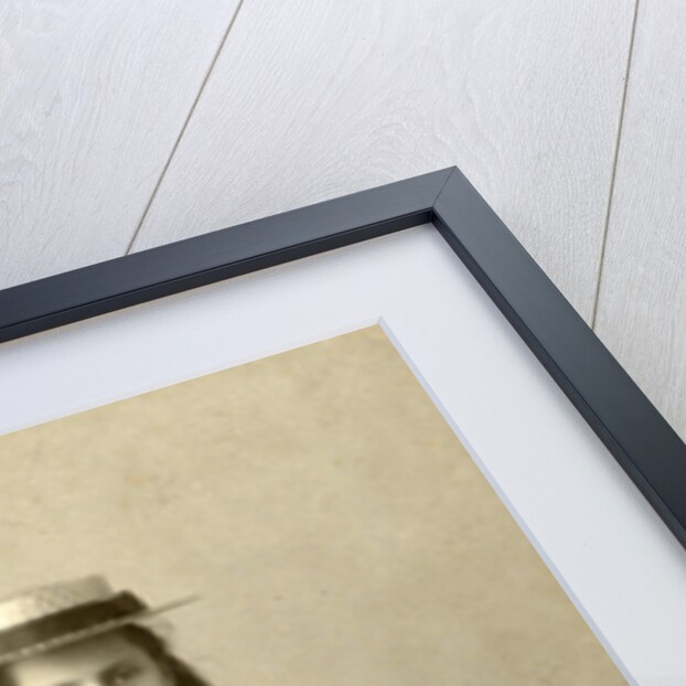 Portrait of young woman in dress with ladies bike by Alex van Dijck